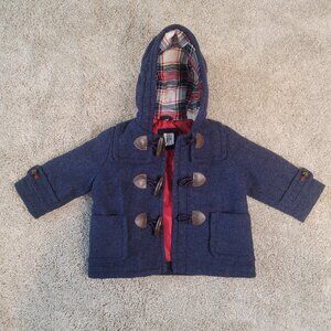 GAP Kids Navy Pea Coat with Red Lining